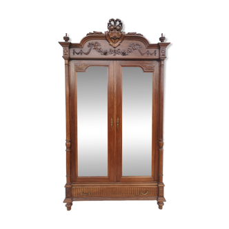 Louis XVI two-door walnut wardrobe