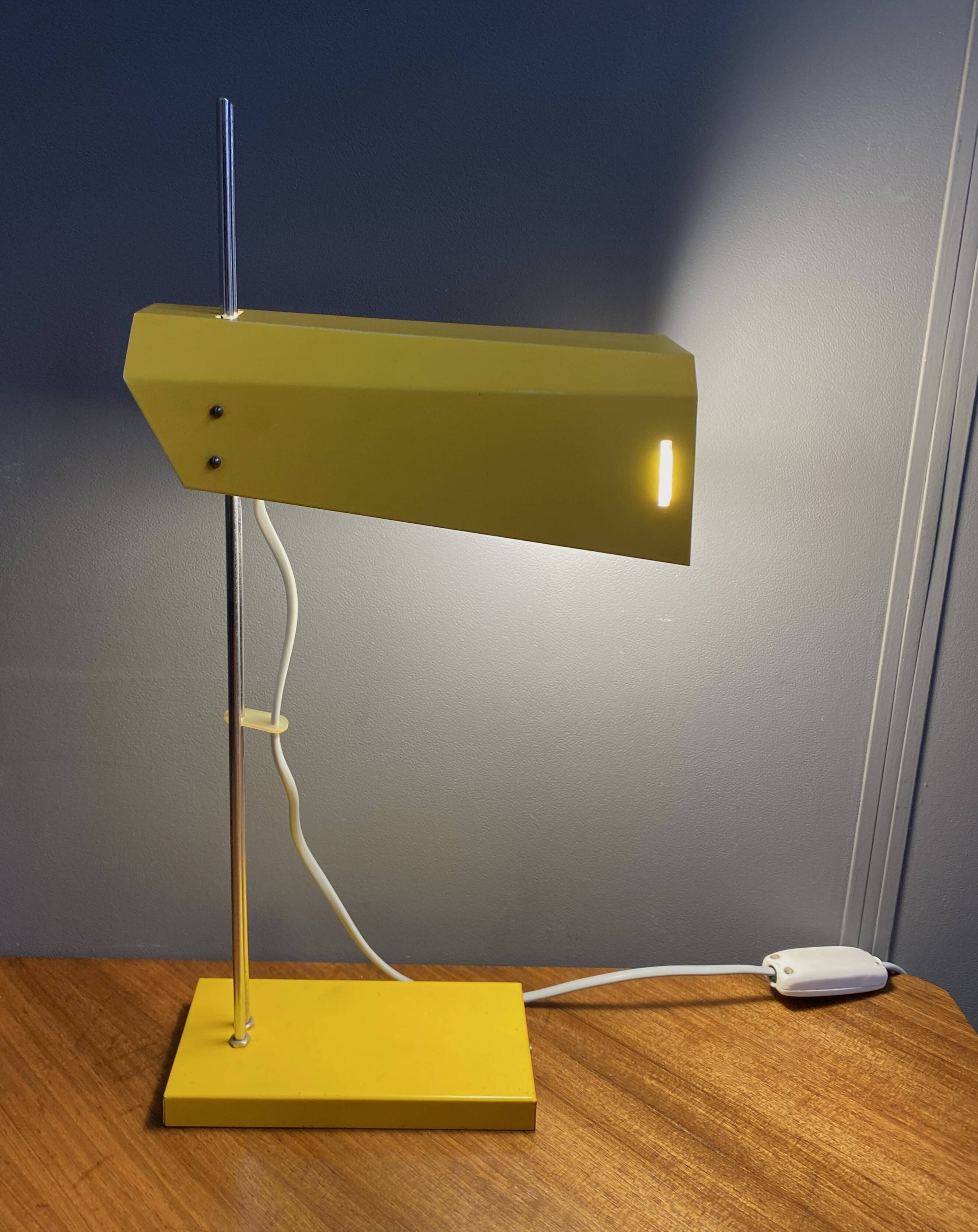 Yellow desk lamp by Josef Hurka for Lidokov model L192-1353