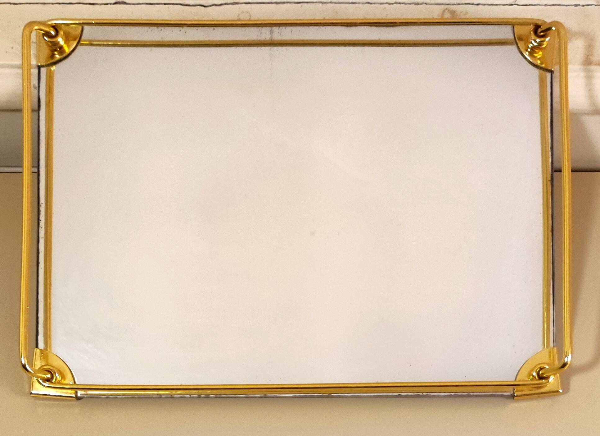 Mirror & gold tray