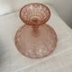 Compotier en verre rose ciselé à facettes