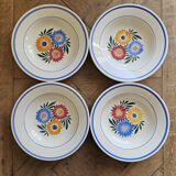 Assiettes creuses vintage fleuries "Phénix"