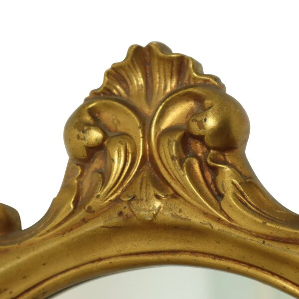 Miroir en feuille d'or classique miroir crêté style baroque 75 cm