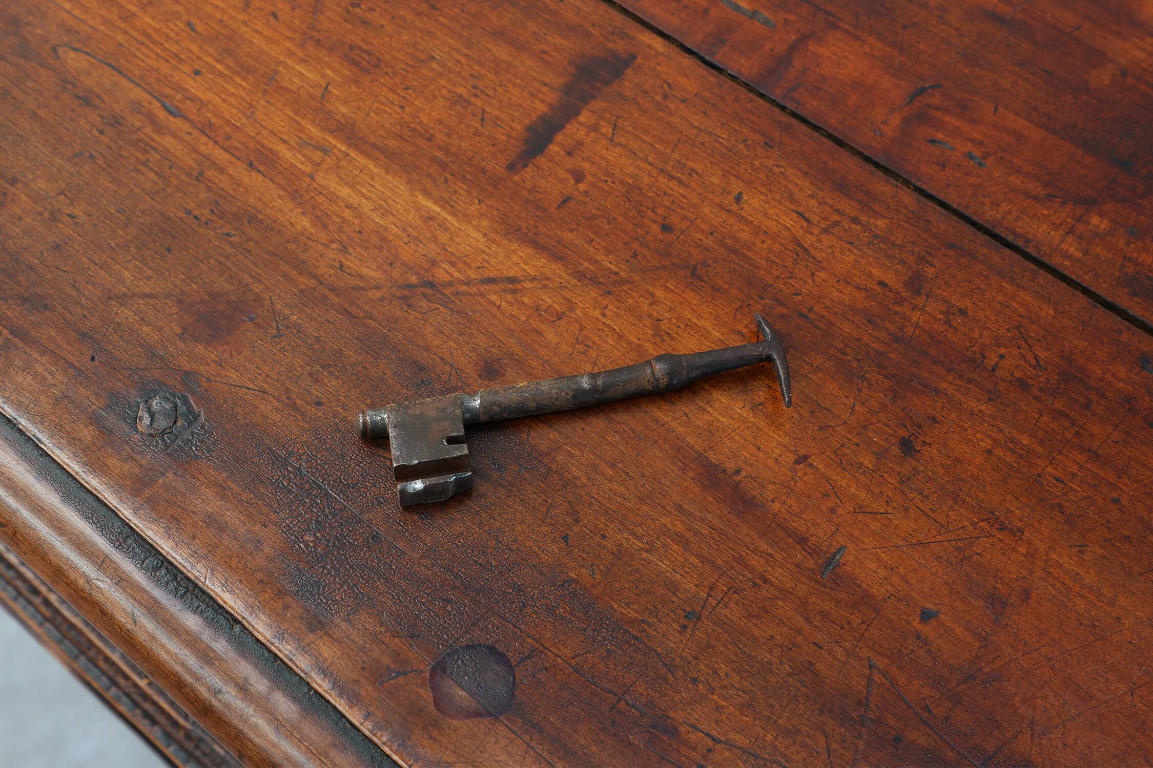 Rare French provincial carved cabinet or buffet with great patina, dated 18