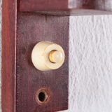 Vintage wall harmonica lamp teak Danish design, 1960