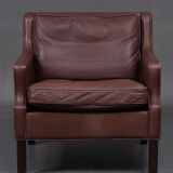 Three-seater leather sofa and one-seater armchair, scandinavian style