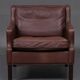 Three-seater leather sofa and one-seater armchair, scandinavian style