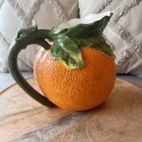 Vintage pitcher in the shape of orange mandarin clementine ceramic