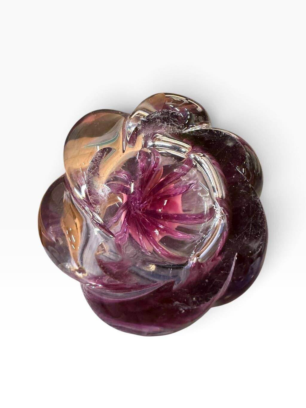 Vintage lamp base in crystal VSL and ruby glass