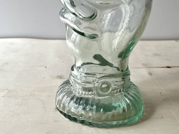Bouteille en verre Legras ''main transparente'' vers 1920, carafe ancienne