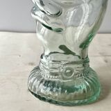 Legras glass bottle "transparent hand" circa 1920, antique carafe
