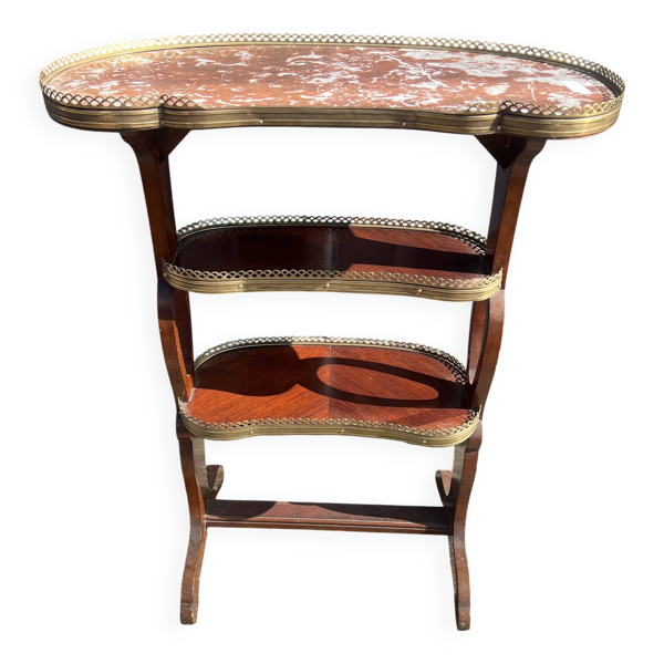 Table de salon, de forme rognon ,d'appoint , dessus marbre