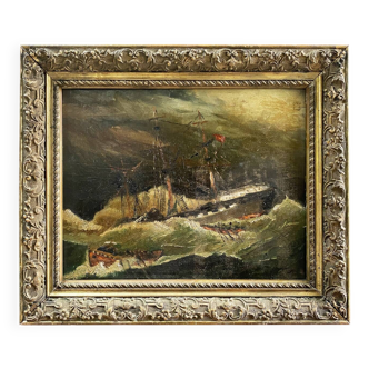 Tableau XIXème "Le naufrage"