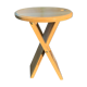 Tabouret pliant vintage en bois vernis