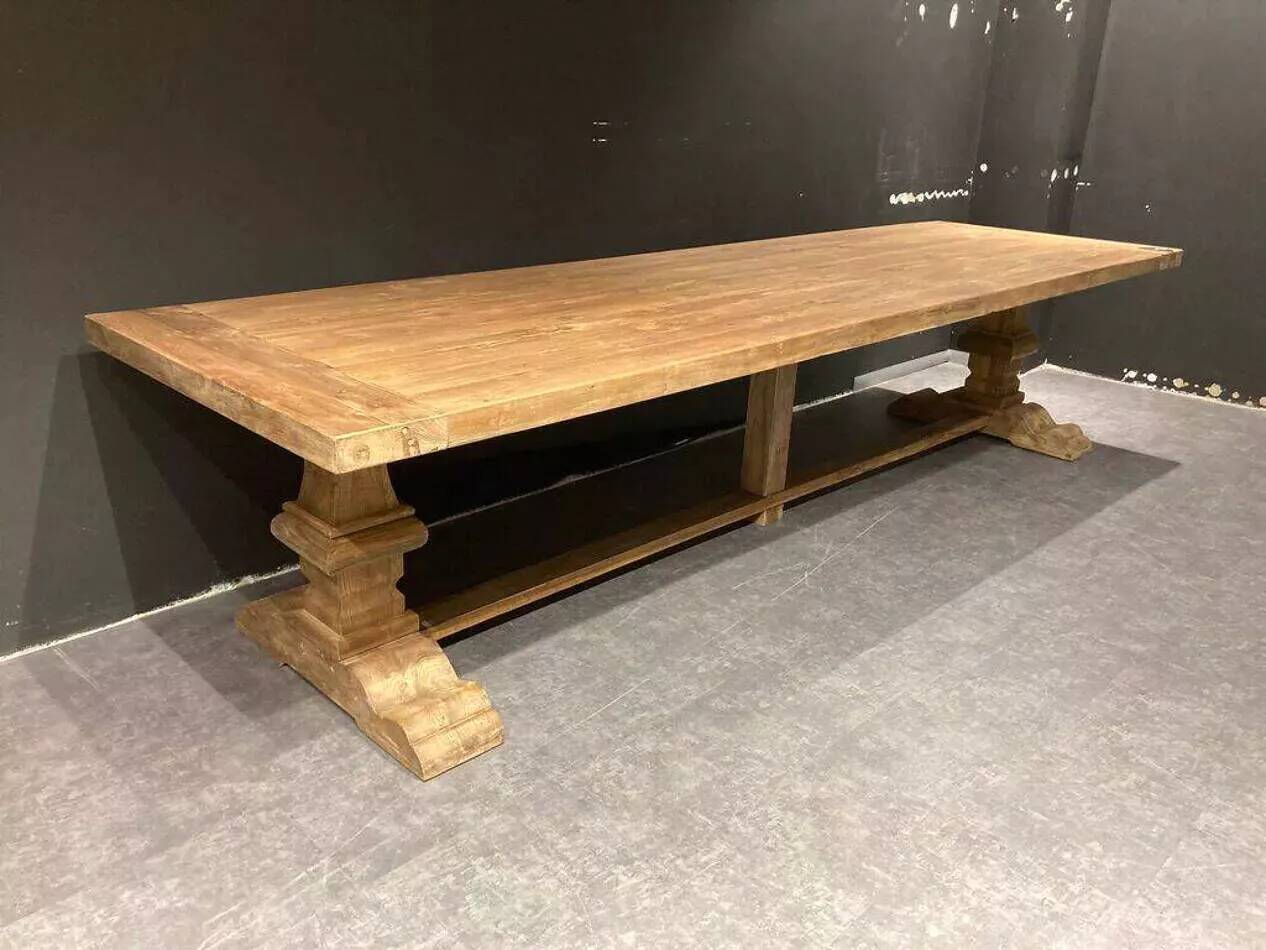 Spirito monastery table in solid oak - length 350 cm
