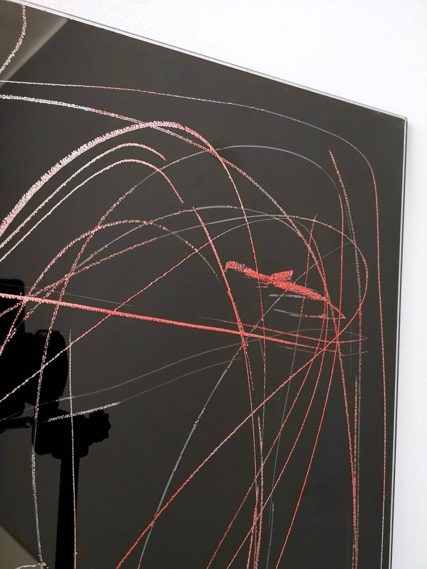 1950s Style Dining Table with Glass Top Lacquered by Enzio Wenk, Italy, 2019