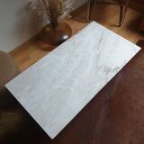 Vintage Carrara marble coffee table