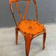 Set of 6 industrial metal dining chairs by Joseph Mathieu, painted steel, 1920s, France