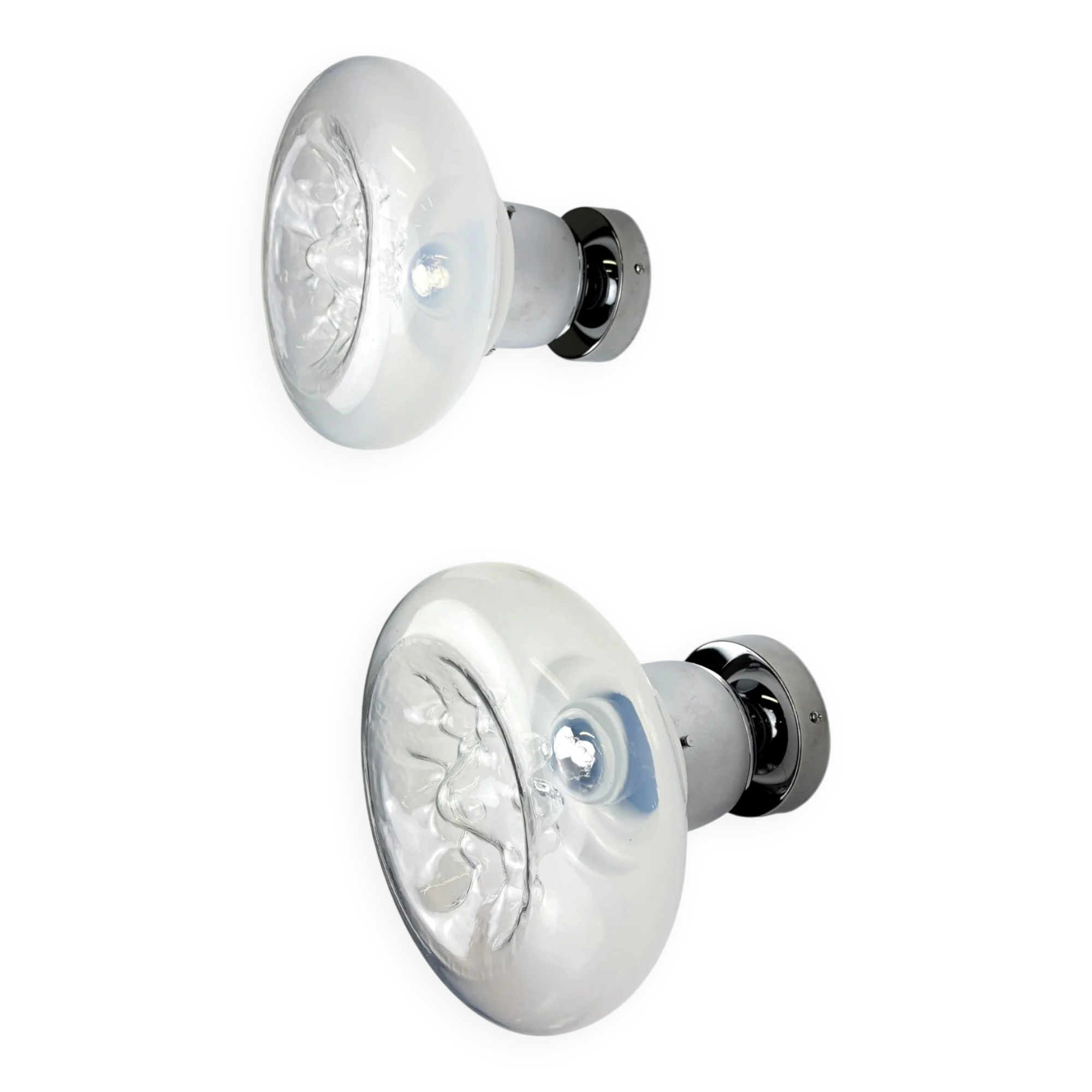 Pair of Toni Zuccheri wall lights, Murano handblown glass, Italy, 1970s