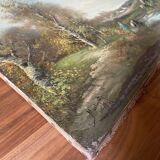 Painting "Baysage animated to the fisherman" HST signed Martinet XIX°