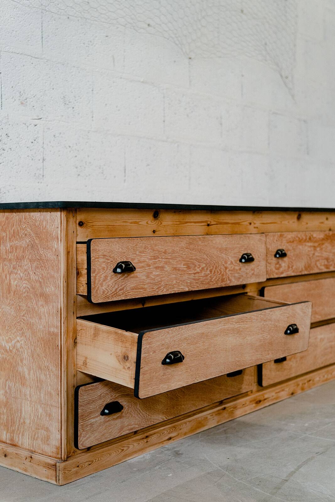 Wooden trade counter