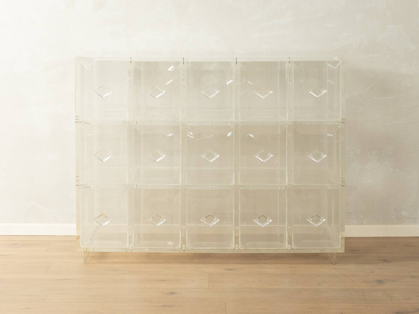 Acrylic chest of drawers, unique piece, 1980s