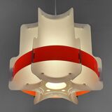 Plastic sheet pendant light by Quality System. Denmark 1970s