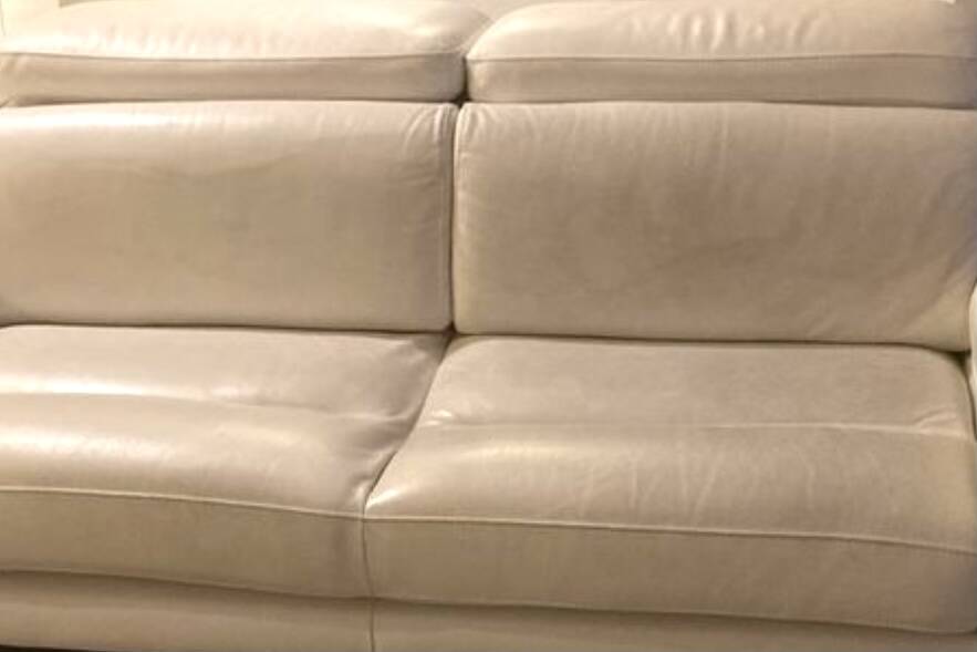 White leather sofa