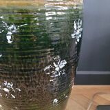 Vase de sol West Germany 7901-45 vert à motifs fleurs peints
