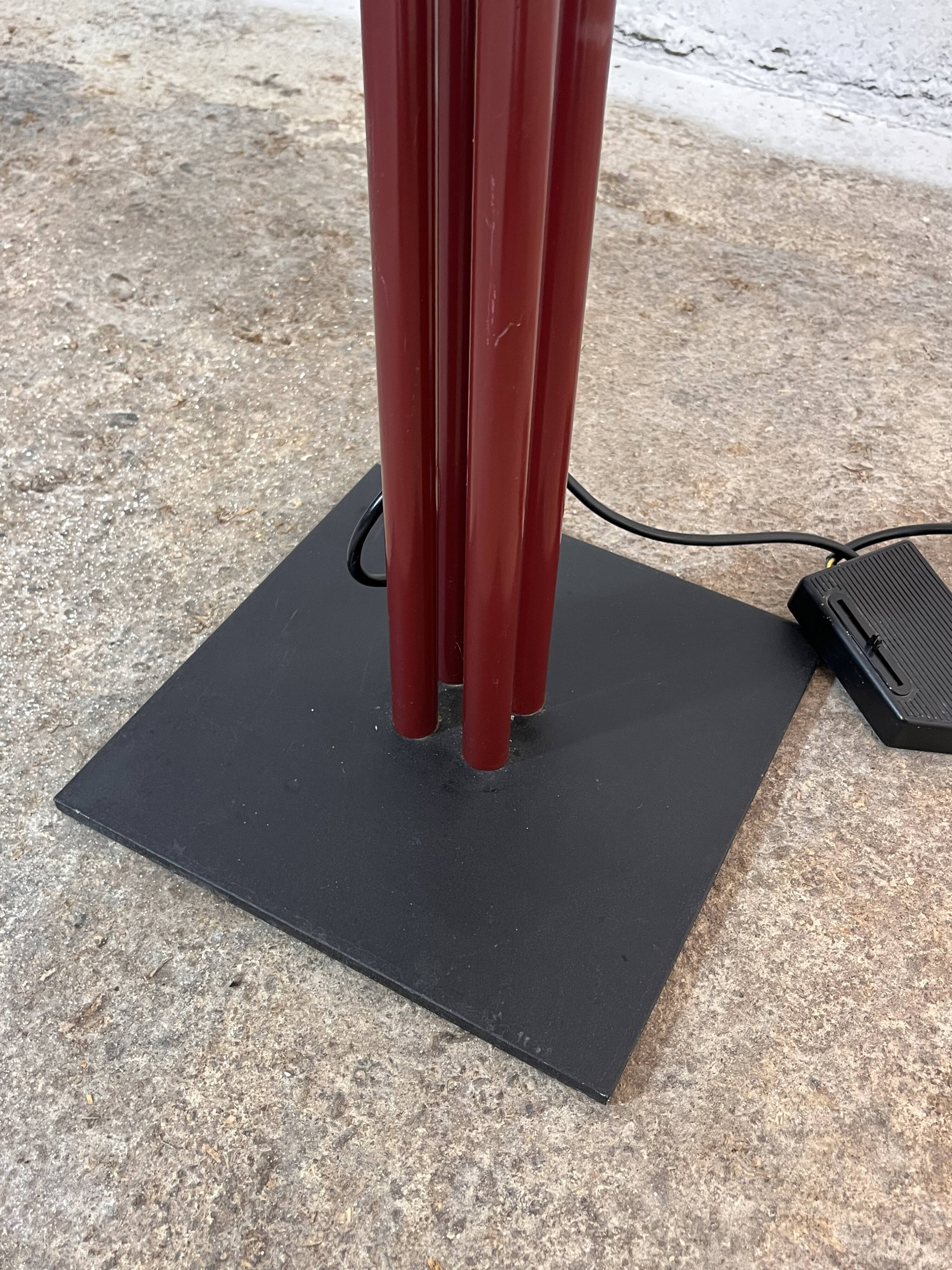 Halogen Red Black floor lamp, Italy, 1980s
