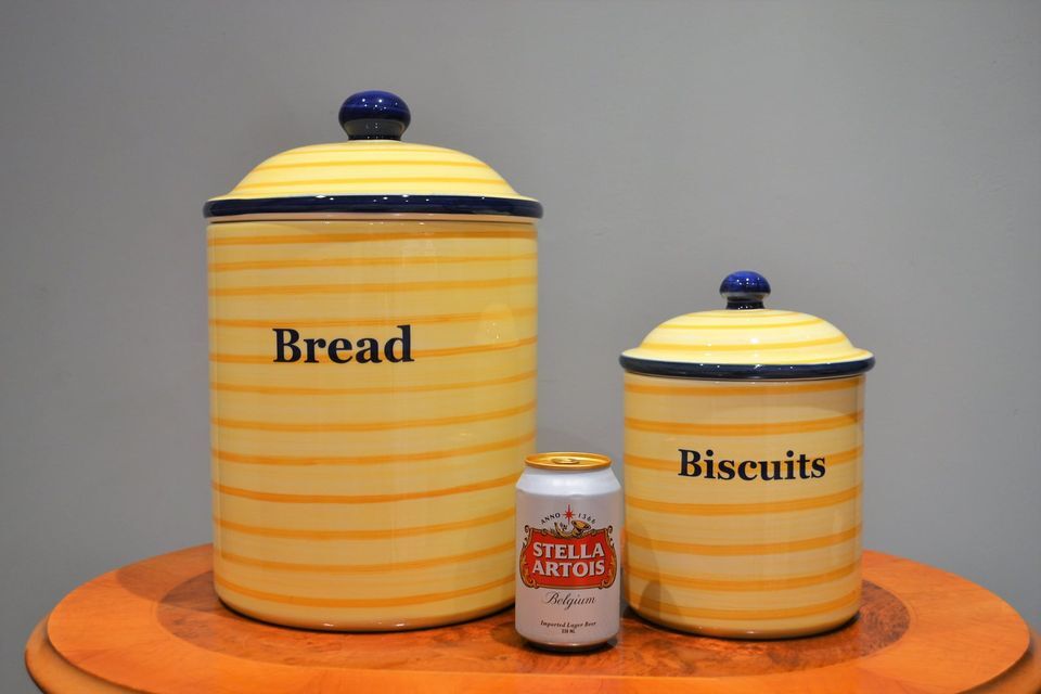 two large ceramic pots