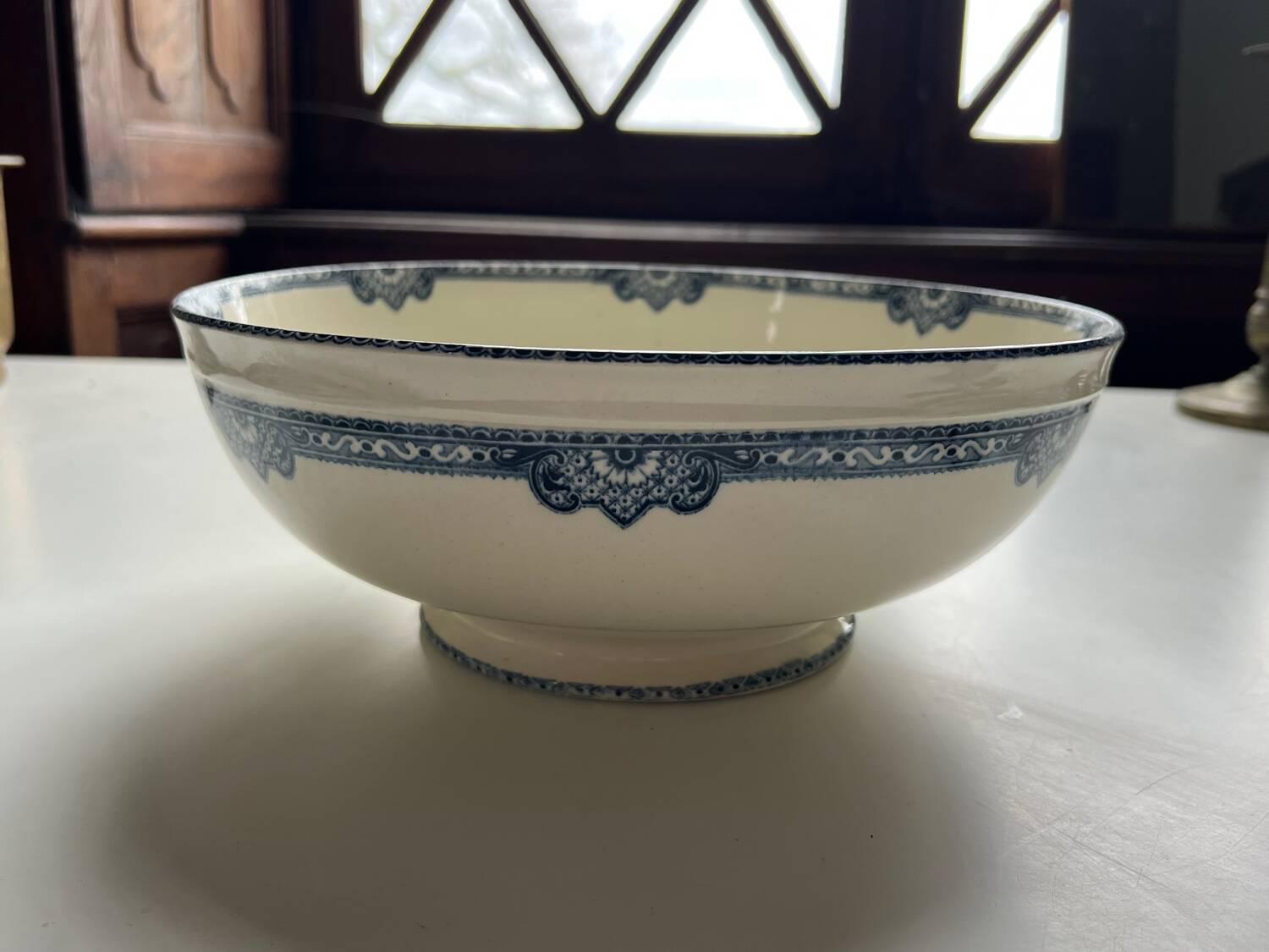 Large Art Deco ironstone salad bowl