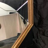 Octagonal vintage wooden mirror