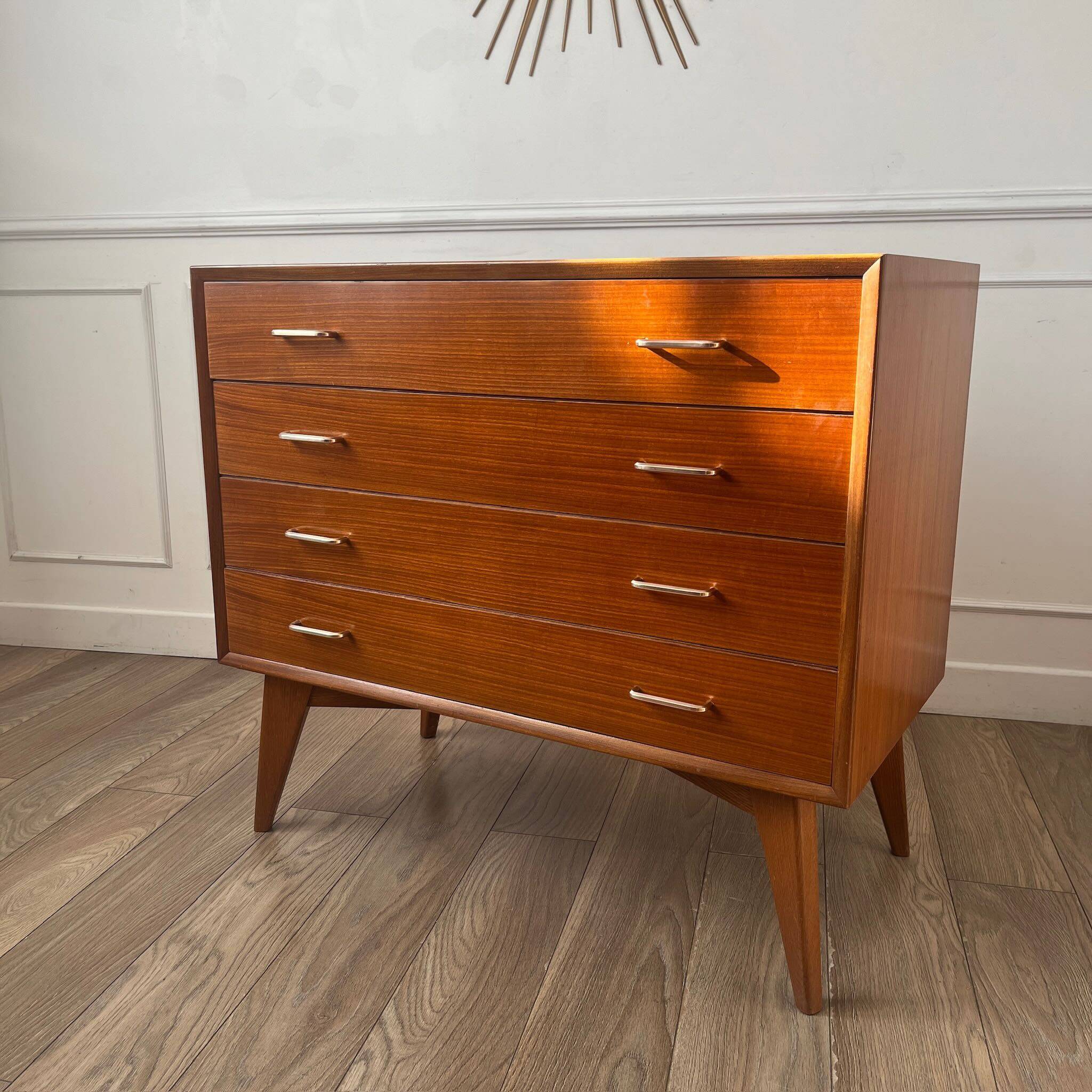 Vintage chest of drawers with compass feet