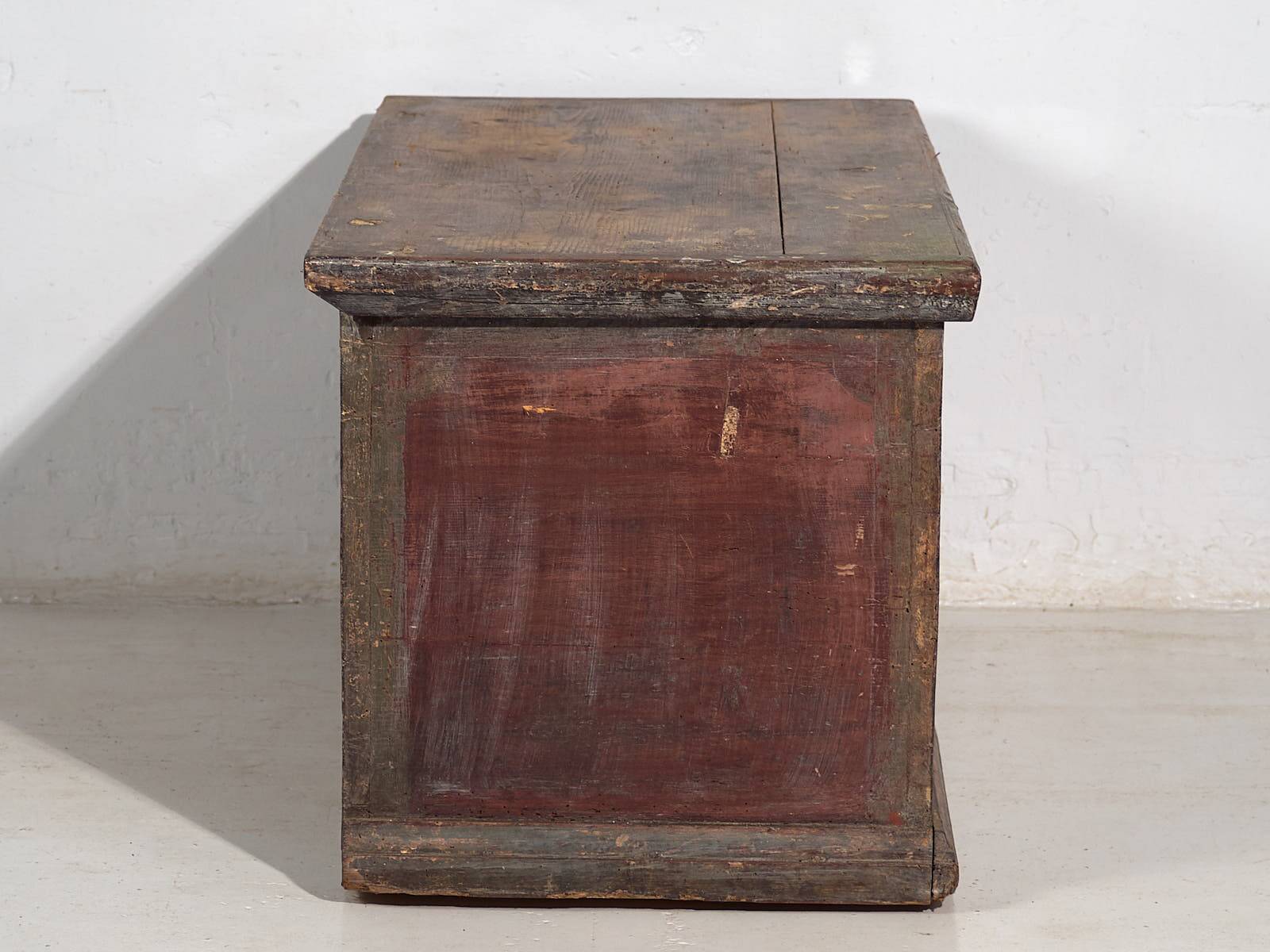 Antique solid gilded wooden chest dated 1846 #86