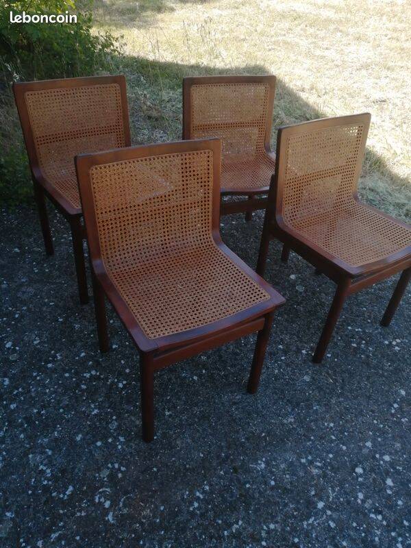 Chaises en cannage, cannée, vintage - Circa 1960