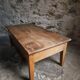 Antique French coffee table, 18th-century cherry farmhouse table with a drawer.