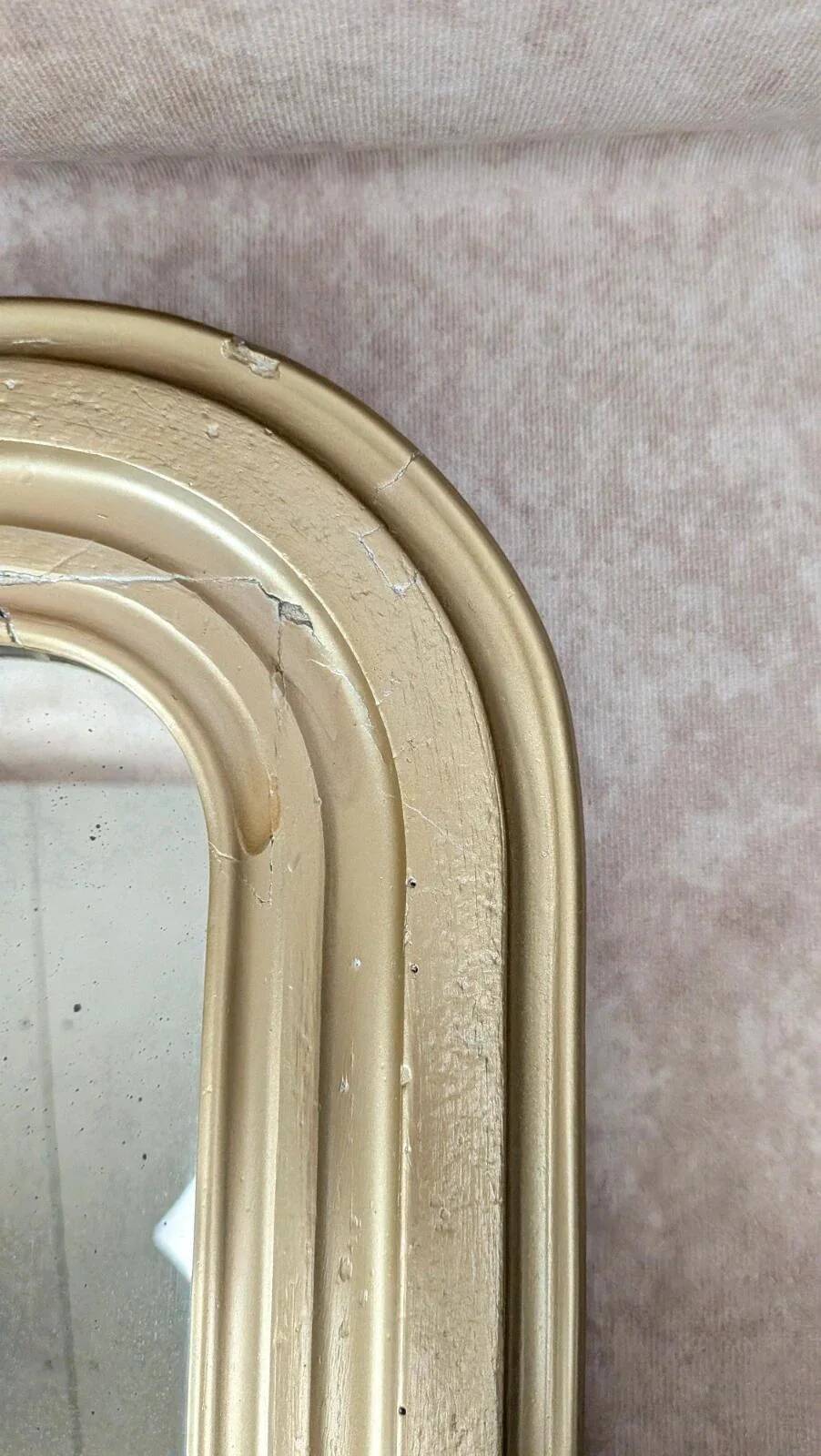 Antique Louis-Philippe style gilded patinated mirror