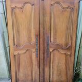 Double old wardrobe doors in walnut from around 1900.