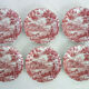 Set of 6 cups with saucers and milk jug The Hunter, England vintage