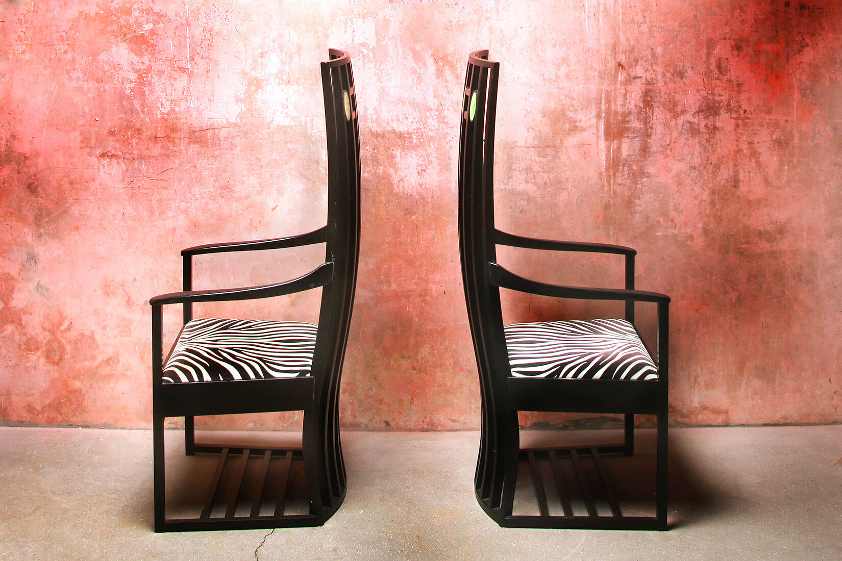 Charles Rennie Mackintosh Style High Back Armchairs