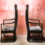 Charles Rennie Mackintosh Style High Back Armchairs