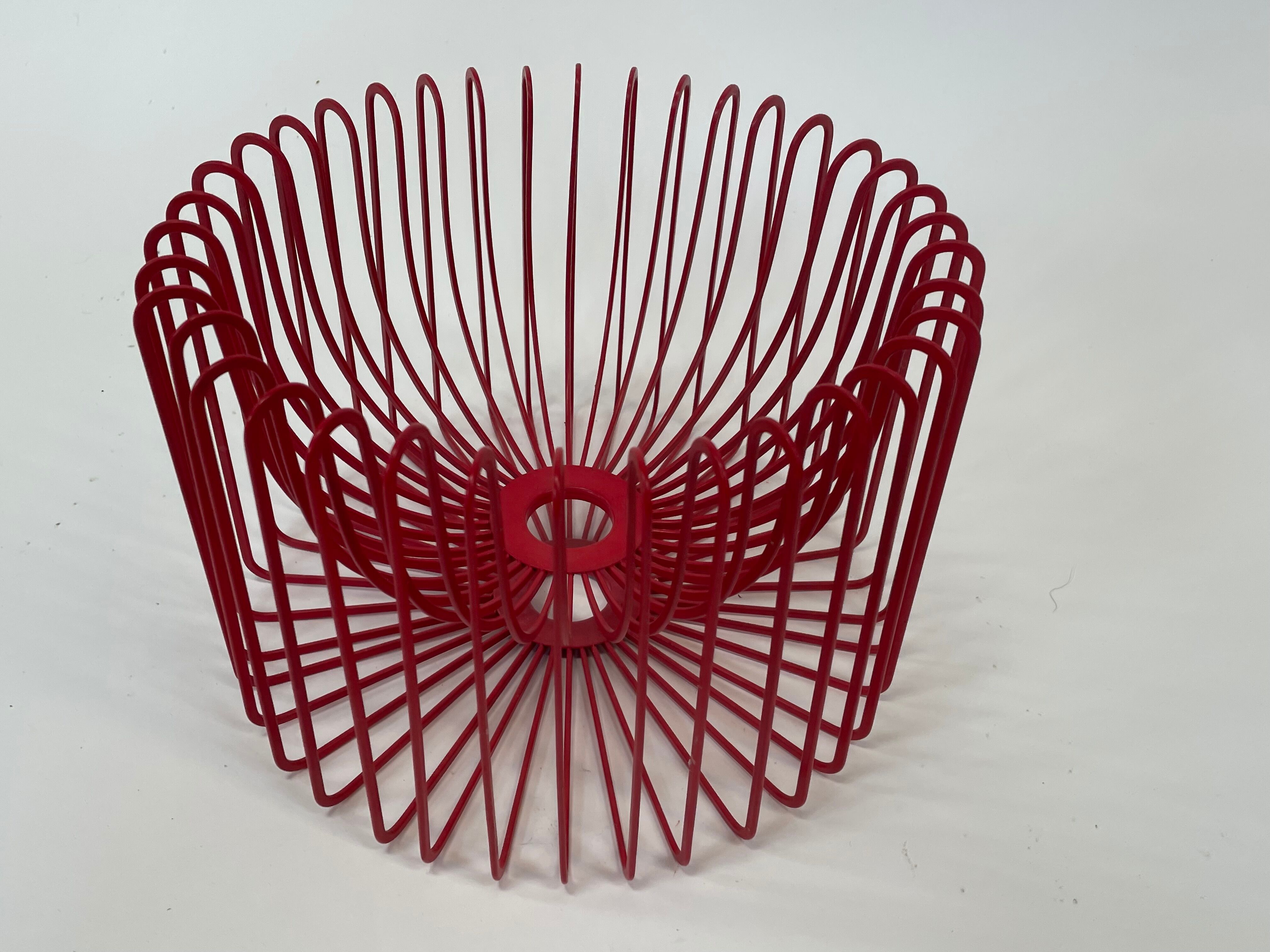 Ehlén Johansson for Ikea - metal red 'Trådig' fruit bowl basket