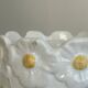 Antique slip pot cover, floral decoration