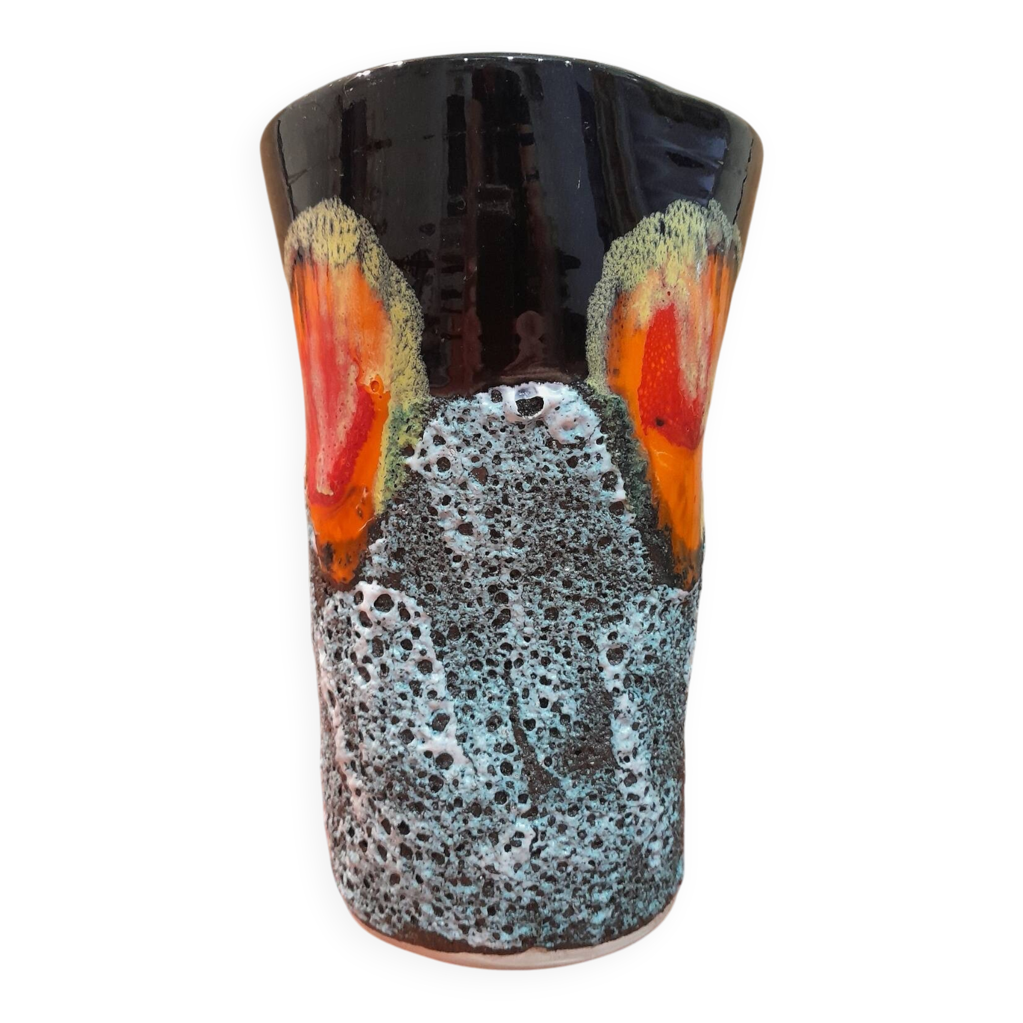 Vintage Vallauris vase "Sea Foam" Fat Lava