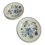 6 assiettes plates en terre de fer Gien modèle Capucines