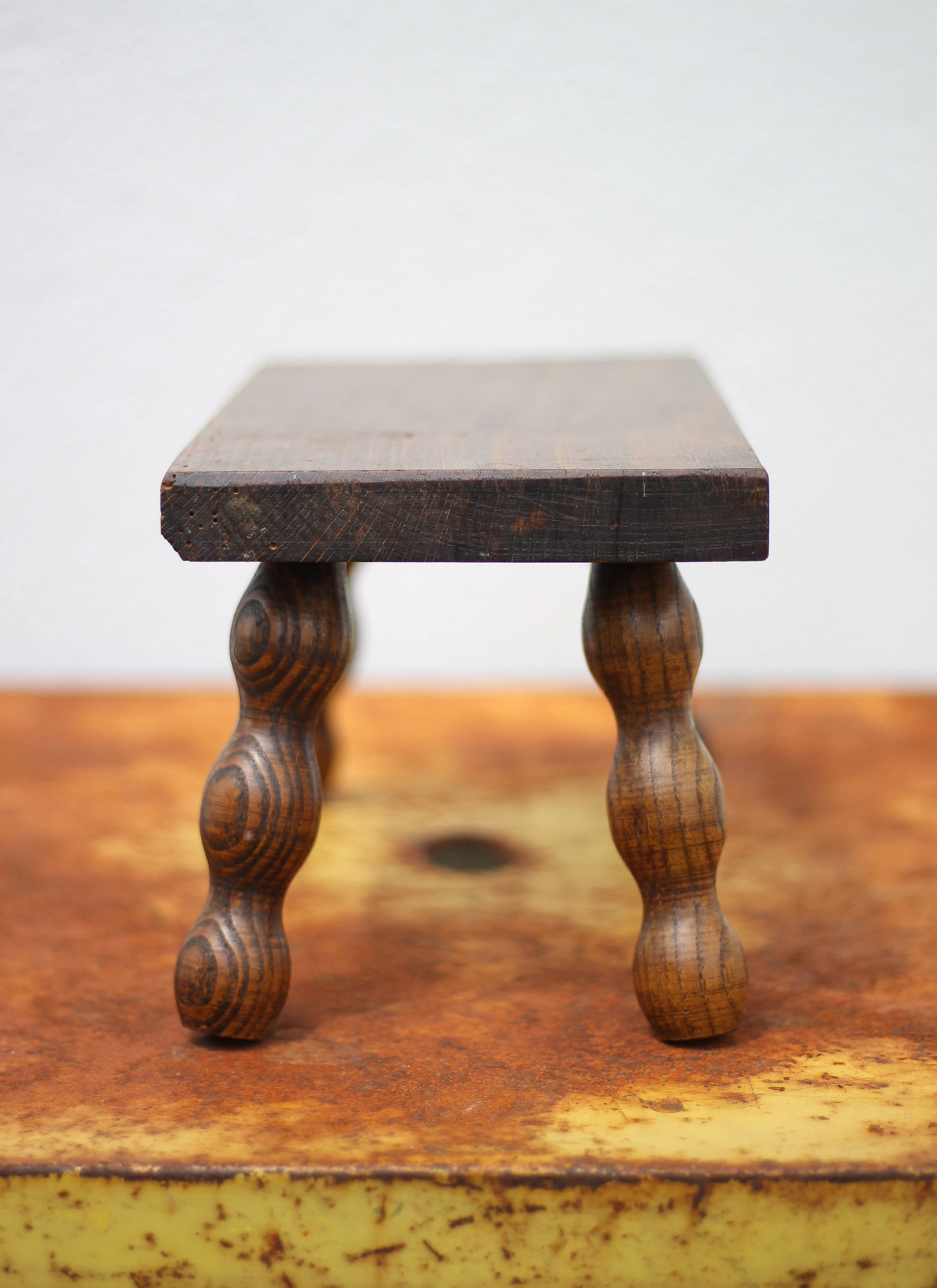 Wooden stool, small beaded foot stool, plant holder