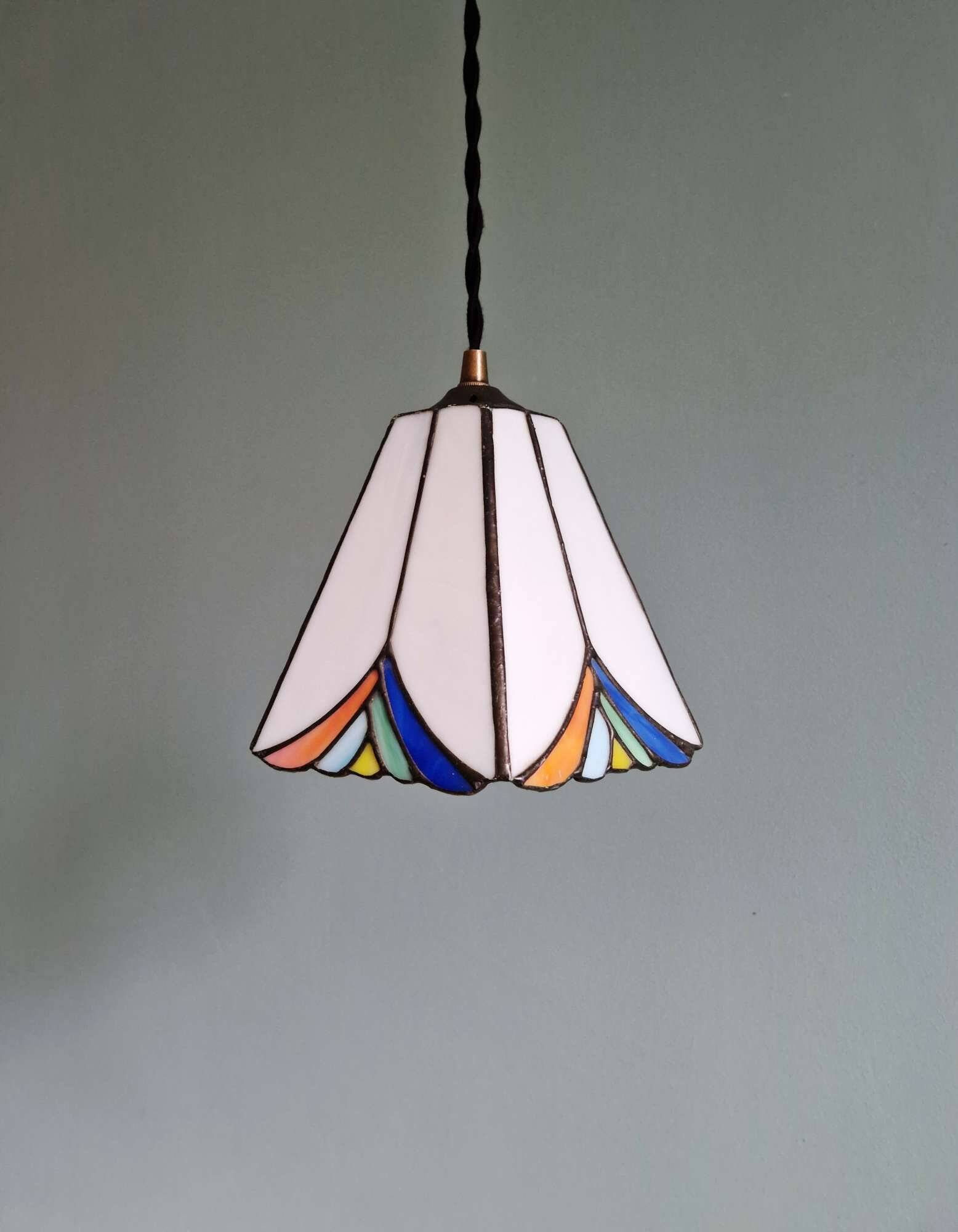 Stained glass pendant light, Tiffany style