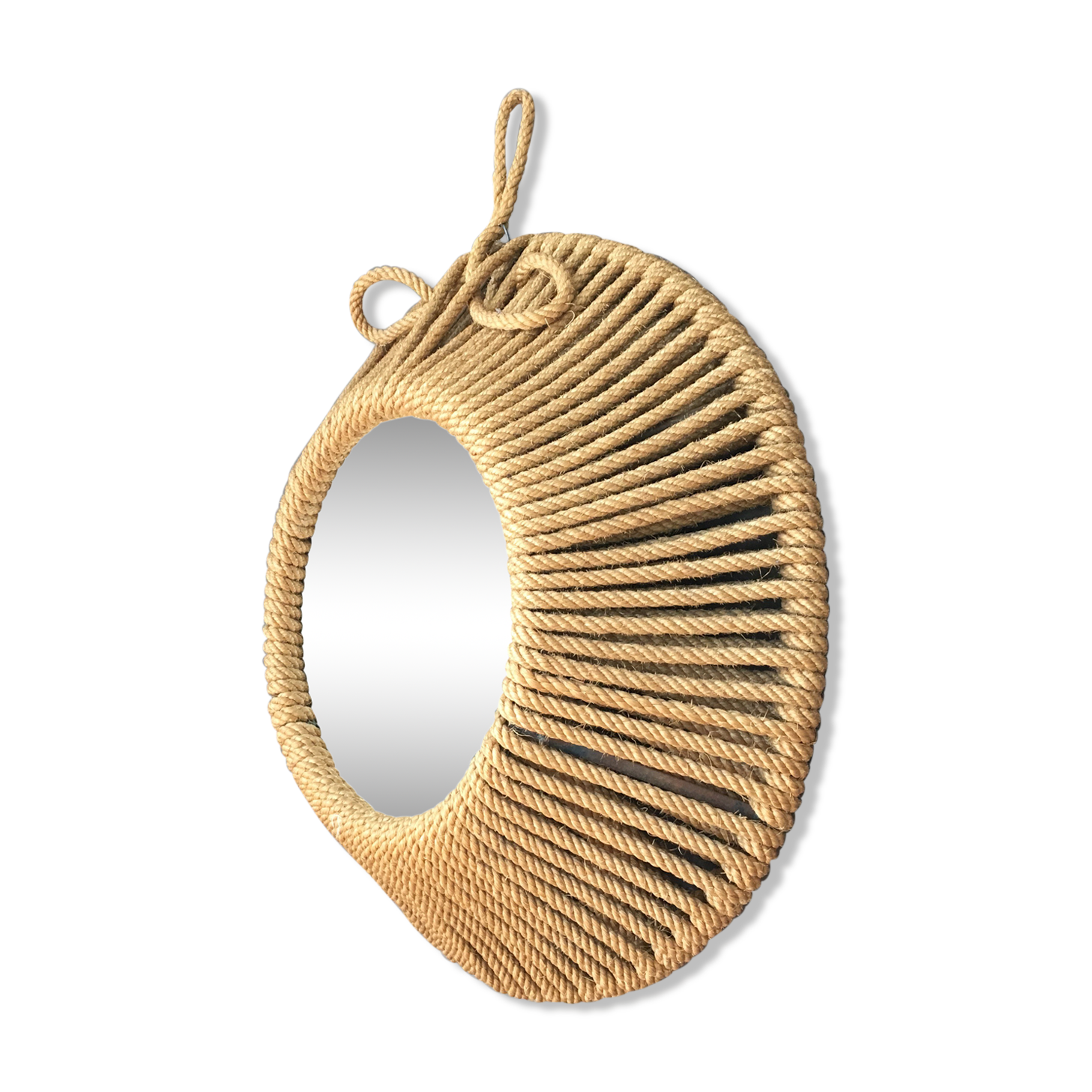 Mirror in rope early 195 - 48x48cm