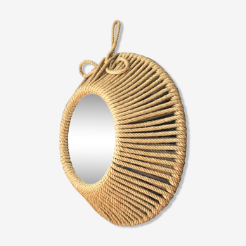 Mirror in rope early 195 - 48x48cm