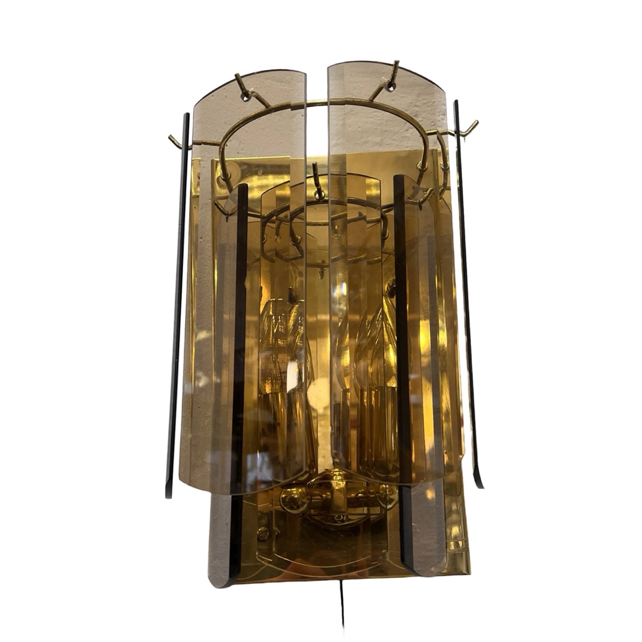 Wall lamp sconce in Hollywood Regency style, Sölken Leuchten, Germany, 1980